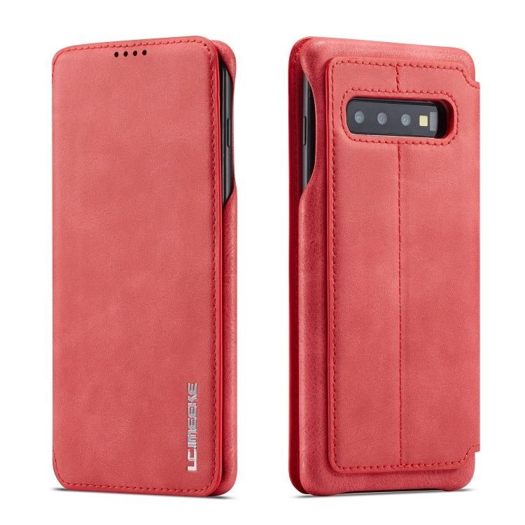 For Galaxy S10 Hon Ancient Series Leather Case with Card Slots & Holder & Wallet