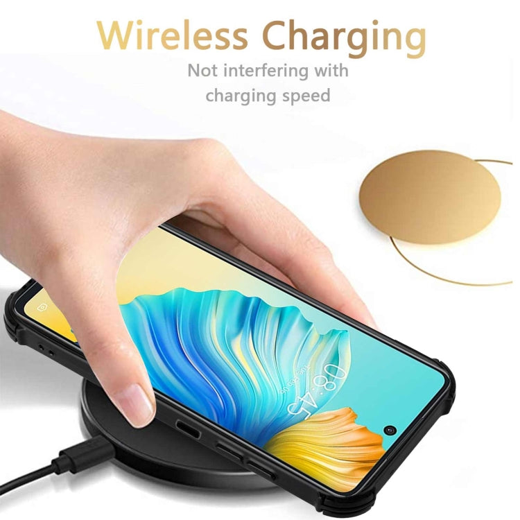 For Tecno Camon 17P Dream PU + TPU Four-corner Shockproof Back Cover Case with Card Slots & Holder