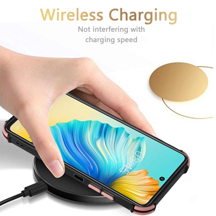 For Tecno Camon 17P Dream PU + TPU Four-corner Shockproof Back Cover Case with Card Slots & Holder
