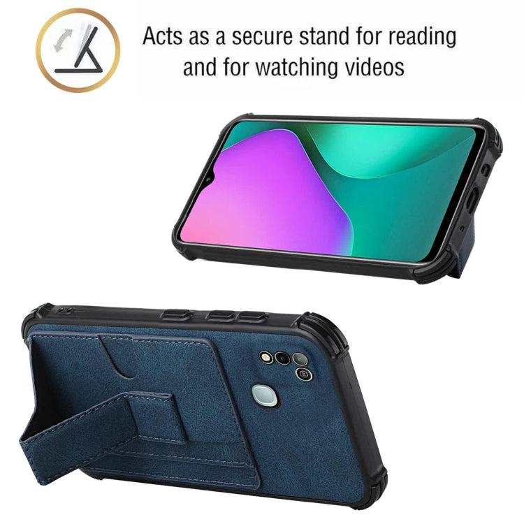 For Infinix Hot 10 Play /  Smart 5 India Dream PU + TPU Four-corner Shockproof Back Cover Case with Card Slots & Holder