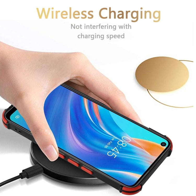 For Tecno Spark 7 Pro Dream PU + TPU Four-corner Shockproof Back Cover Case with Card Slots & Holder