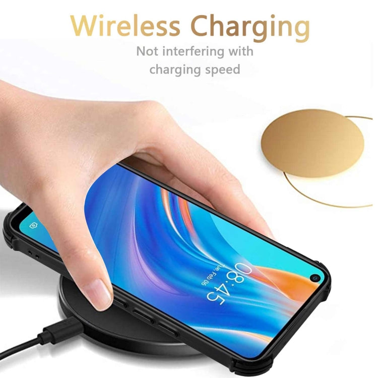 For Tecno Spark 7 Pro Dream PU + TPU Four-corner Shockproof Back Cover Case with Card Slots & Holder