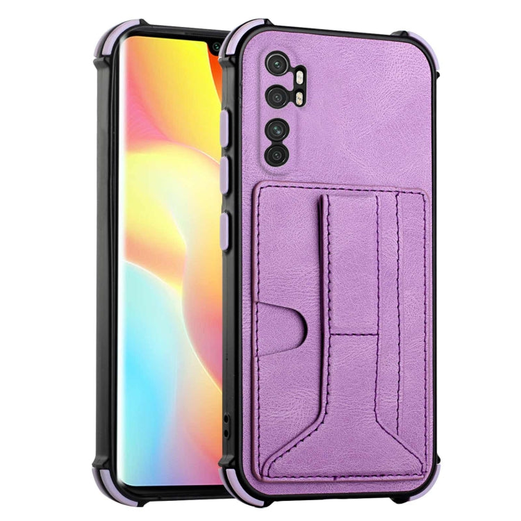 For Xiaomi Mi Note 10 Lite Dream PU + TPU Four-corner Shockproof Back Cover Case with Card Slots & Holder