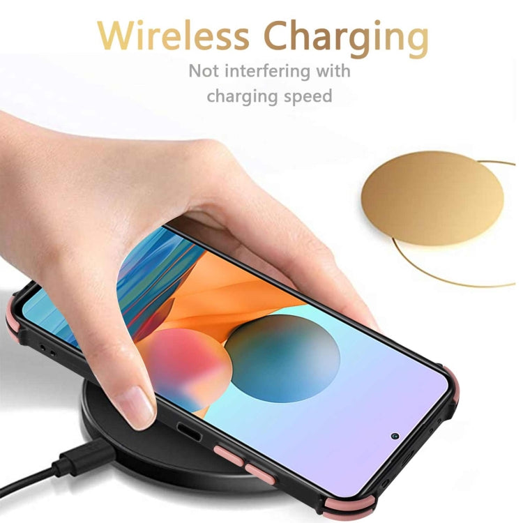 For Xiaomi Redmi Note 10 Pro /  Note 10 Pro Max Dream PU + TPU Four-corner Shockproof Back Cover Case with Card Slots & Holder