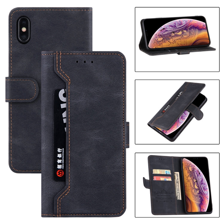For iPhone XS Max Reverse Buckle Horizontal Flip PU Leather Case with Holder & Card Slot & Wallet