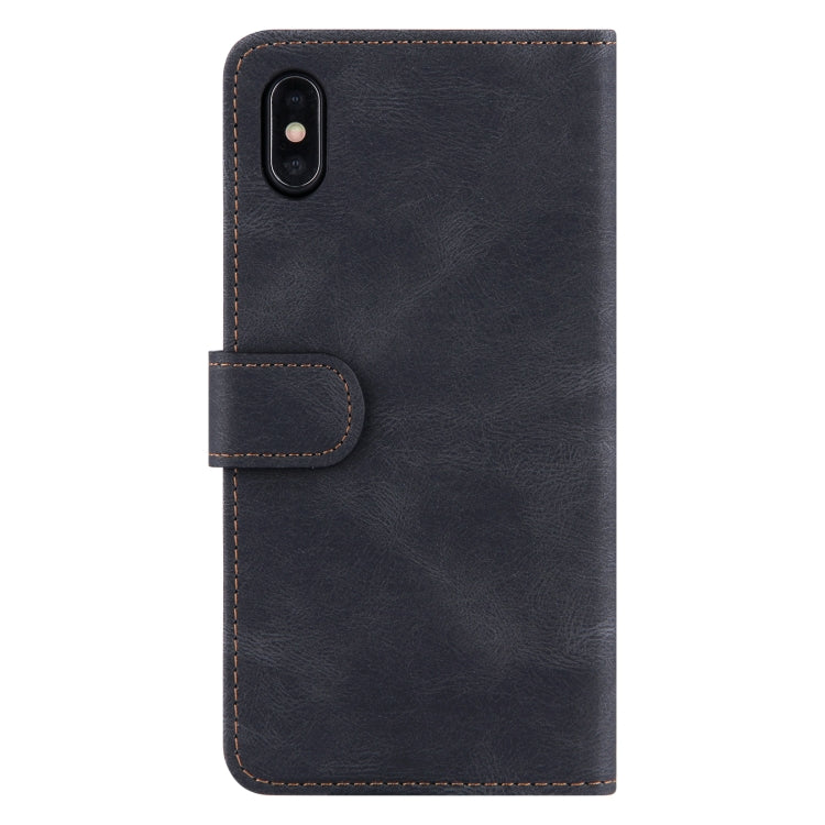 For iPhone XS Max Reverse Buckle Horizontal Flip PU Leather Case with Holder & Card Slot & Wallet