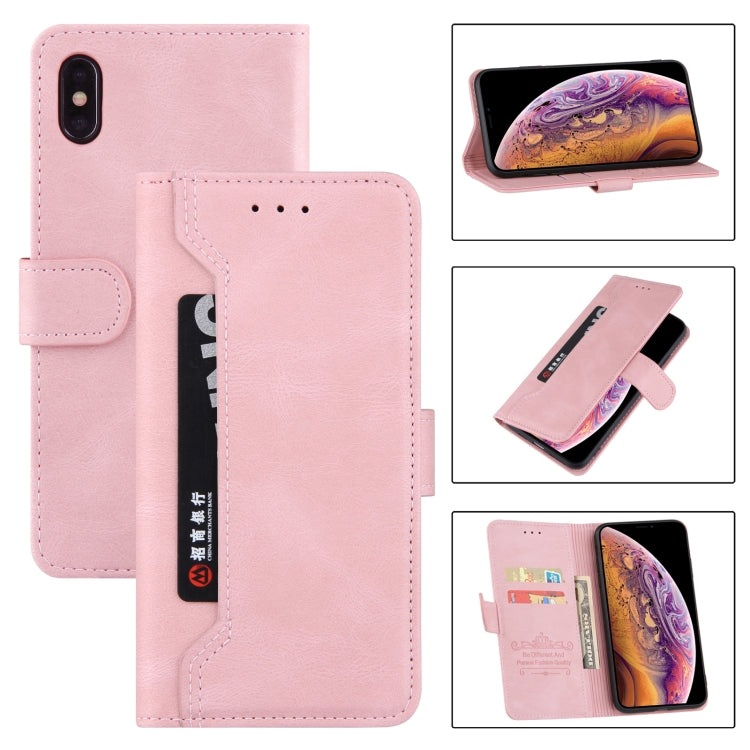 For iPhone XS Max Reverse Buckle Horizontal Flip PU Leather Case with Holder & Card Slot & Wallet