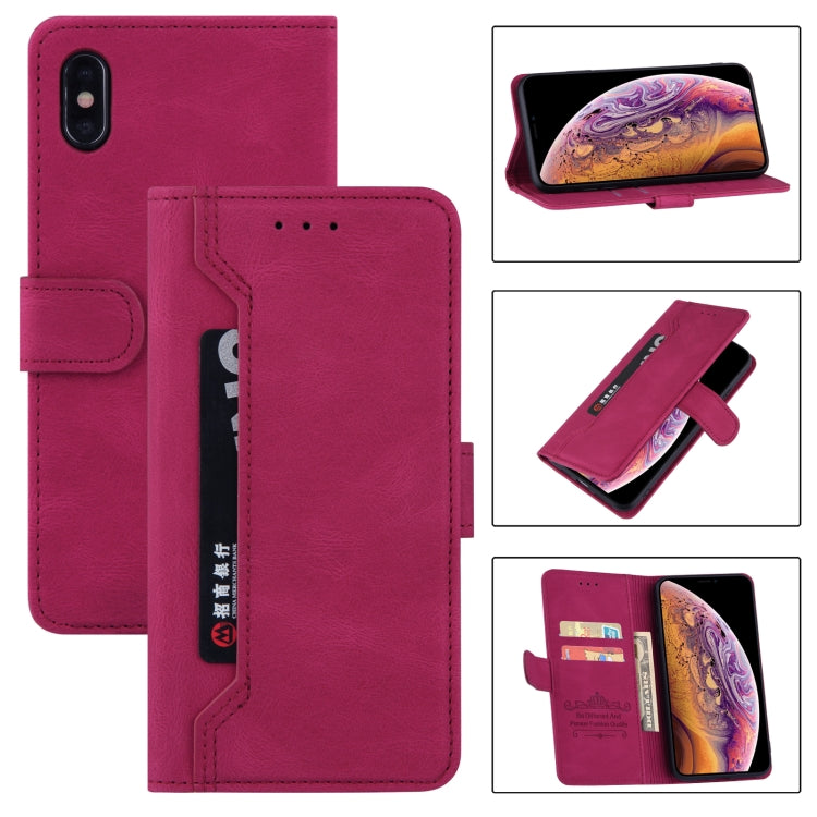 For iPhone XS Max Reverse Buckle Horizontal Flip PU Leather Case with Holder & Card Slot & Wallet
