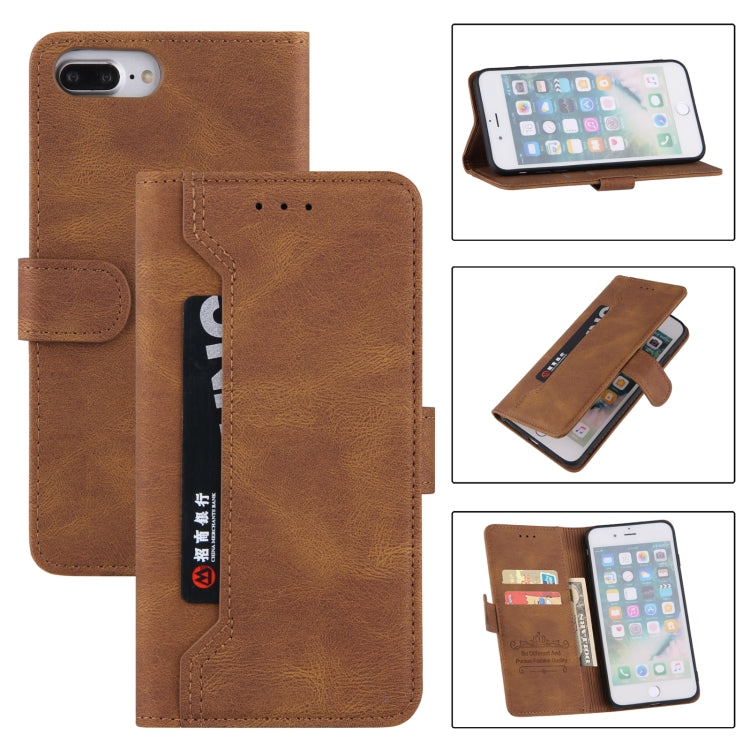 For iPhone SE 2022 / SE 2020 / 8 / 7 Reverse Buckle Horizontal Flip PU Leather Case with Holder & Card Slot & Wallet