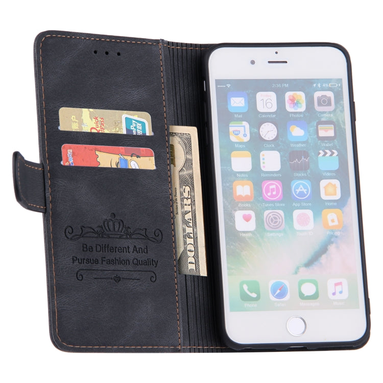 Reverse Buckle Horizontal Flip PU Leather Case with Holder & Card Slot & Wallet For iPhone 8 Plus / 7 Plus