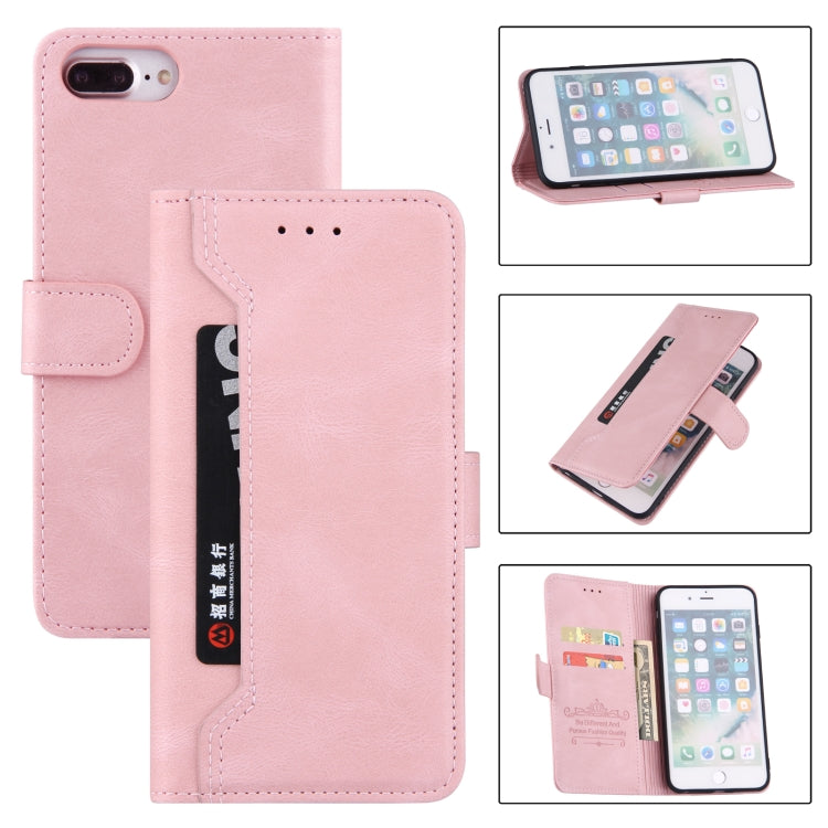 Reverse Buckle Horizontal Flip PU Leather Case with Holder & Card Slot & Wallet For iPhone 8 Plus / 7 Plus