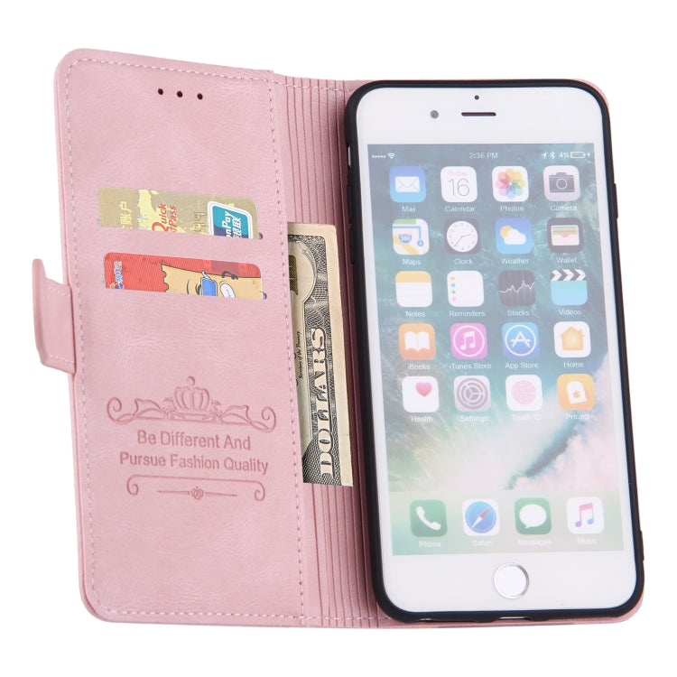 Reverse Buckle Horizontal Flip PU Leather Case with Holder & Card Slot & Wallet For iPhone 8 Plus / 7 Plus