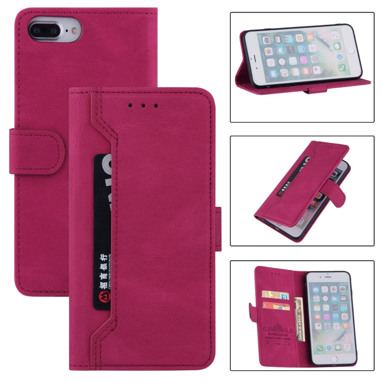 Reverse Buckle Horizontal Flip PU Leather Case with Holder & Card Slot & Wallet For iPhone 8 Plus / 7 Plus