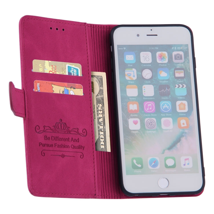 Reverse Buckle Horizontal Flip PU Leather Case with Holder & Card Slot & Wallet For iPhone 8 Plus / 7 Plus