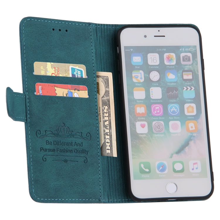 Reverse Buckle Horizontal Flip PU Leather Case with Holder & Card Slot & Wallet For iPhone 8 Plus / 7 Plus
