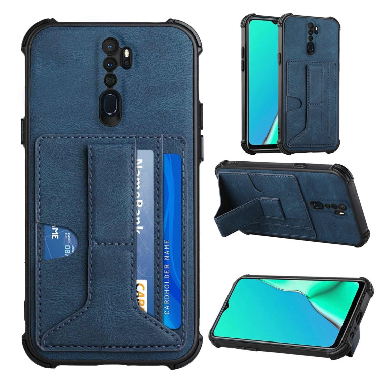 For OPPO A9 2020 / A5 2020 Dream PU + TPU Four-corner Shockproof Back Cover Case with Card Slots & Holder