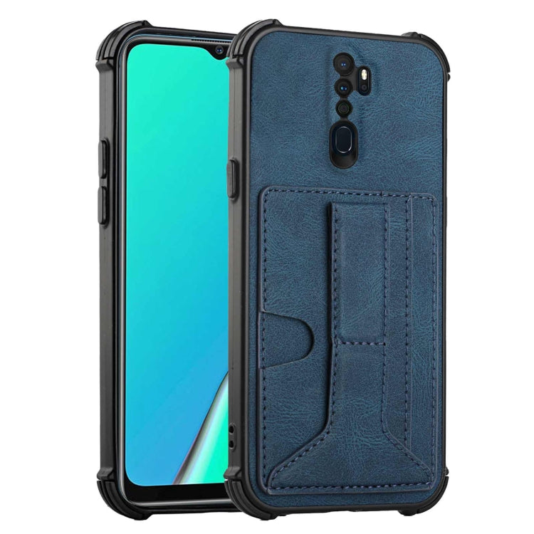 For OPPO A9 2020 / A5 2020 Dream PU + TPU Four-corner Shockproof Back Cover Case with Card Slots & Holder