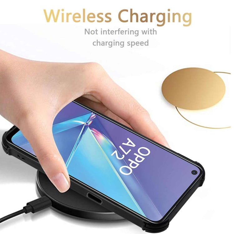 For OPPO A52 / A72 / A92 Dream PU + TPU Four-corner Shockproof Back Cover Case with Card Slots & Holder