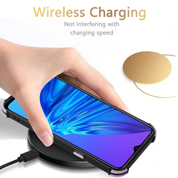 For OPPO Realme 5 / Realme C3 Dream PU + TPU Four-corner Shockproof Back Cover Case with Card Slots & Holder