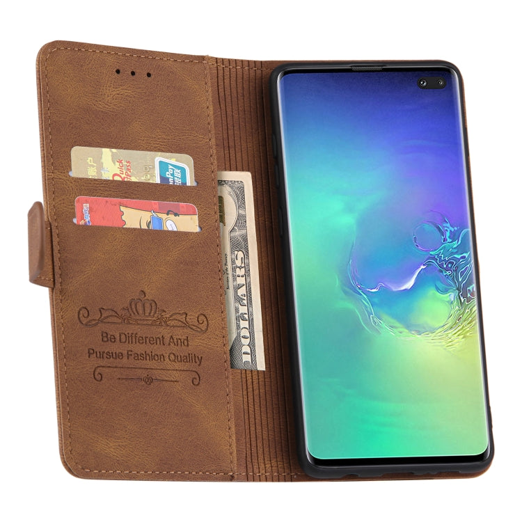 For Samsung Galaxy S10 Reverse Buckle Horizontal Flip PU Leather Case with Holder & Card Slot & Wallet