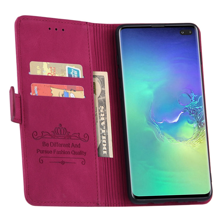 For Samsung Galaxy S10 Reverse Buckle Horizontal Flip PU Leather Case with Holder & Card Slot & Wallet