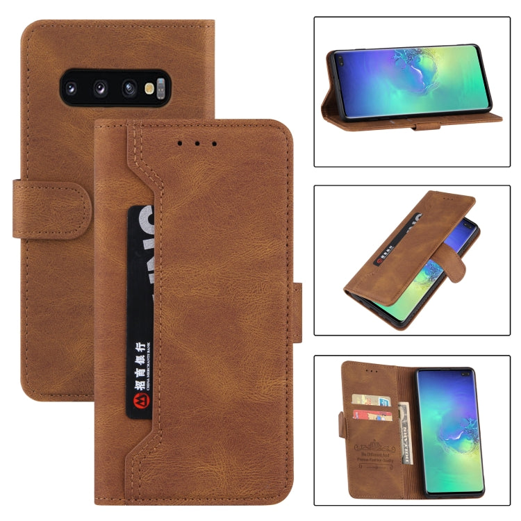 For Samsung Galaxy S10+ Reverse Buckle Horizontal Flip PU Leather Case with Holder & Card Slot & Wallet