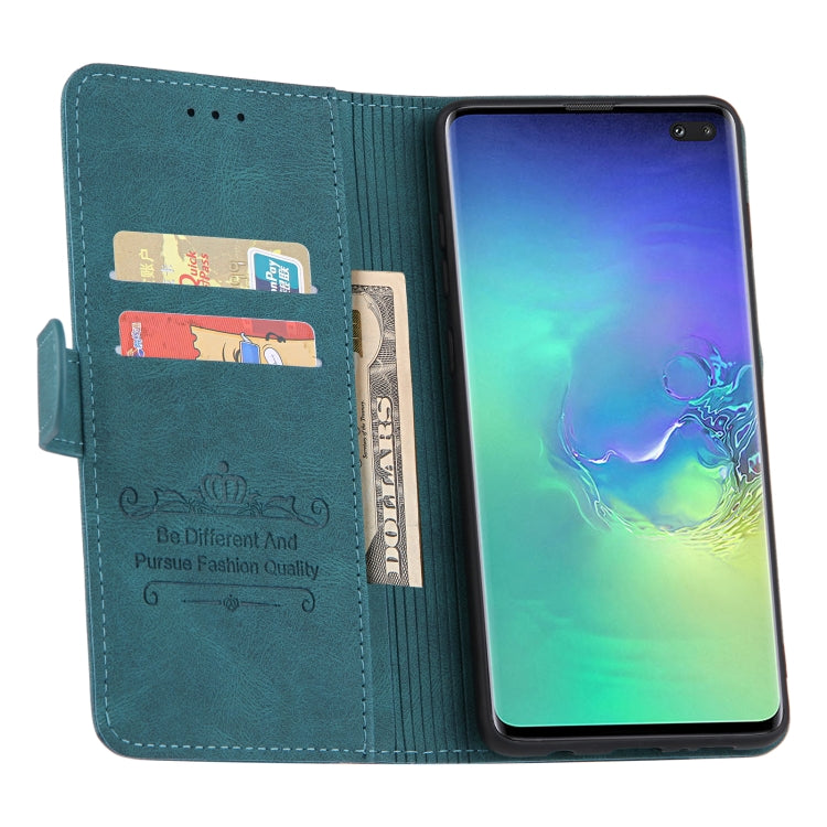 For Samsung Galaxy S10+ Reverse Buckle Horizontal Flip PU Leather Case with Holder & Card Slot & Wallet