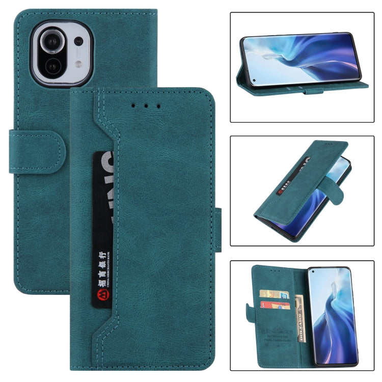 For Xiaomi Mi 11 Reverse Buckle Horizontal Flip PU Leather Case with Holder & Card Slot & Wallet