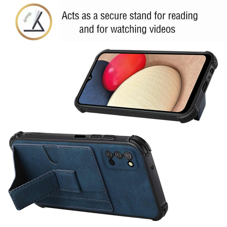For Samsung Galaxy A02s US Version / A03s Dream PU + TPU Four-corner Shockproof Back Cover Case with Card Slots & Holder