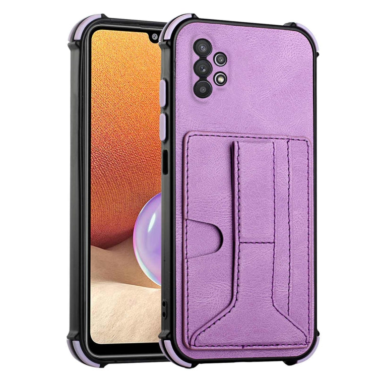 For Samsung Galaxy A32 4G Dream PU + TPU Four-corner Shockproof Back Cover Case with Card Slots & Holder