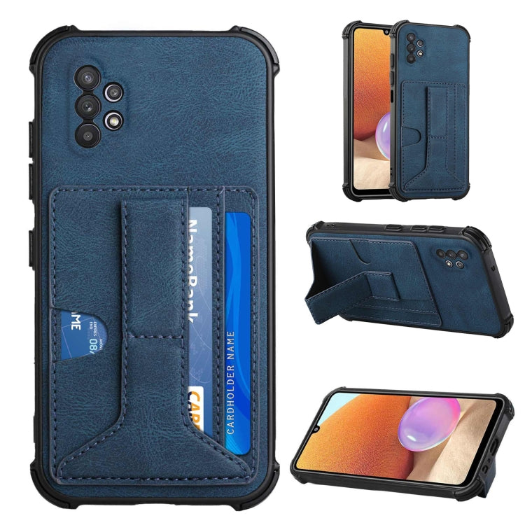 For Samsung Galaxy A32 4G Dream PU + TPU Four-corner Shockproof Back Cover Case with Card Slots & Holder