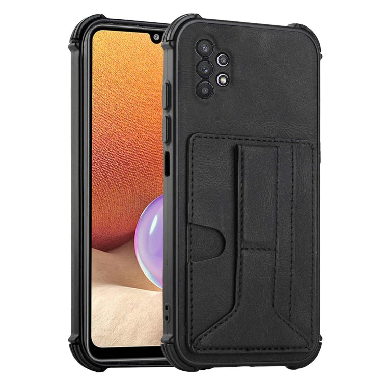 For Samsung Galaxy A32 4G Dream PU + TPU Four-corner Shockproof Back Cover Case with Card Slots & Holder