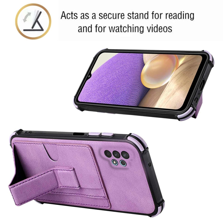 For Samsung Galaxy A32 5G Dream PU + TPU Four-corner Shockproof Back Cover Case with Card Slots & Holder