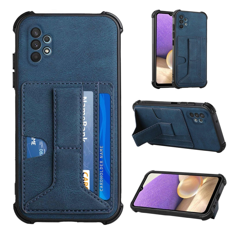 For Samsung Galaxy A32 5G Dream PU + TPU Four-corner Shockproof Back Cover Case with Card Slots & Holder