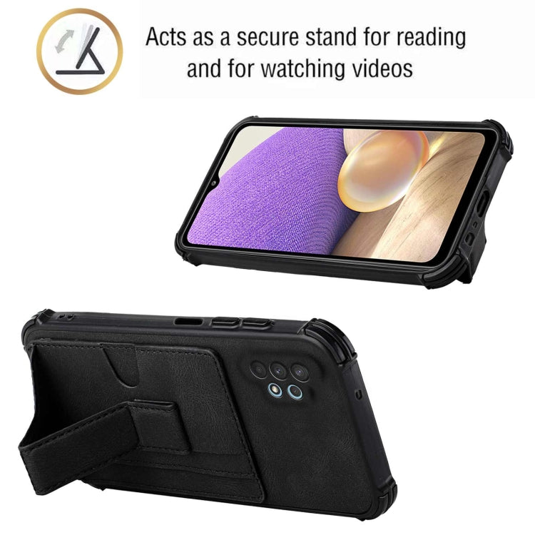 For Samsung Galaxy A32 5G Dream PU + TPU Four-corner Shockproof Back Cover Case with Card Slots & Holder