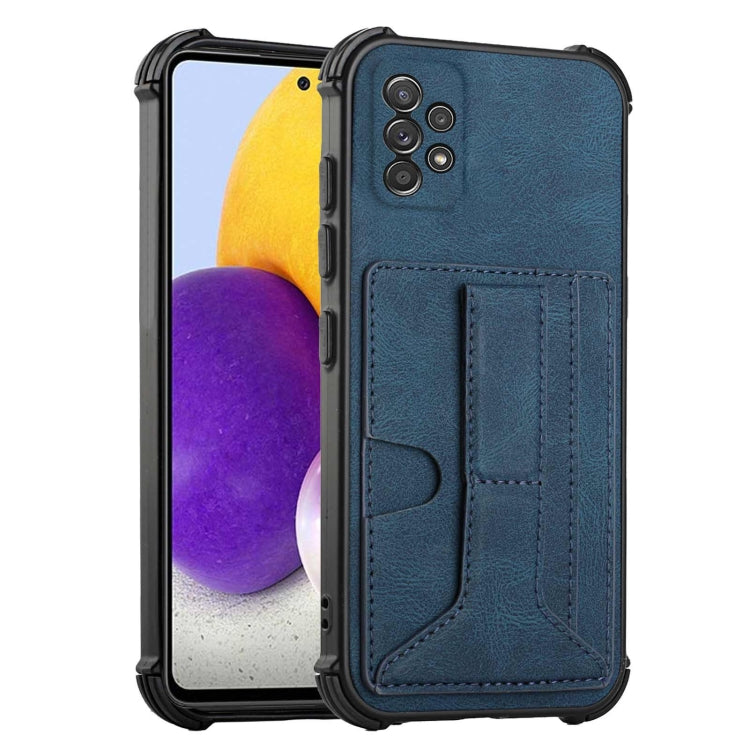 For Samsung Galaxy A52 5G / 4G Dream PU + TPU Four-corner Shockproof Back Cover Case with Card Slots & Holder