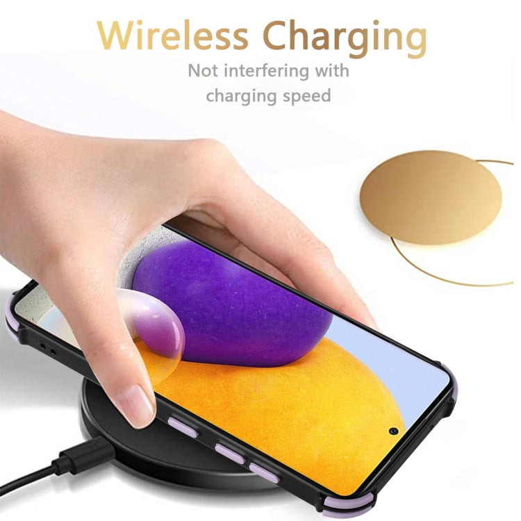For Samsung Galaxy A72 5G / 4G Dream PU + TPU Four-corner Shockproof Back Cover Case with Card Slots & Holder