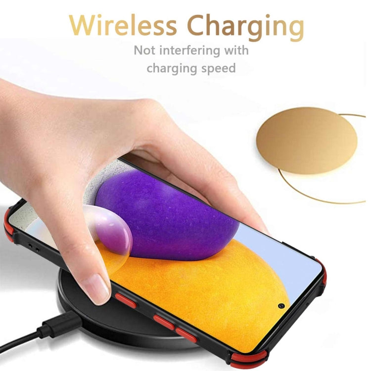 For Samsung Galaxy A72 5G / 4G Dream PU + TPU Four-corner Shockproof Back Cover Case with Card Slots & Holder