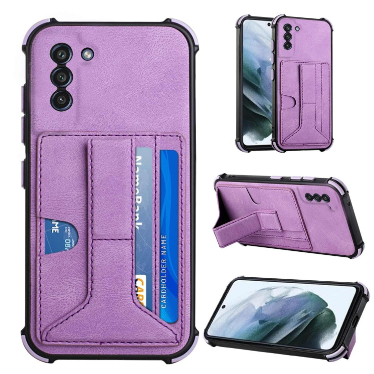 For Samsung Galaxy S21+ 5G Dream PU + TPU Four-corner Shockproof Back Cover Case with Card Slots & Holder