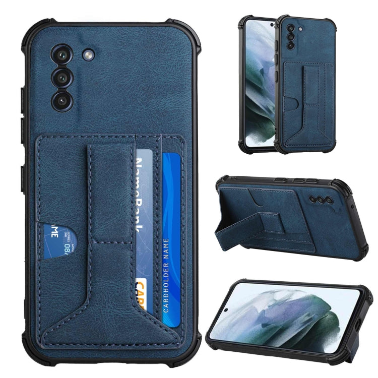 For Samsung Galaxy S21+ 5G Dream PU + TPU Four-corner Shockproof Back Cover Case with Card Slots & Holder