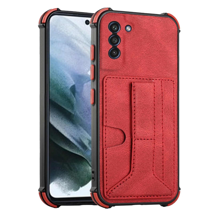 For Samsung Galaxy S21+ 5G Dream PU + TPU Four-corner Shockproof Back Cover Case with Card Slots & Holder