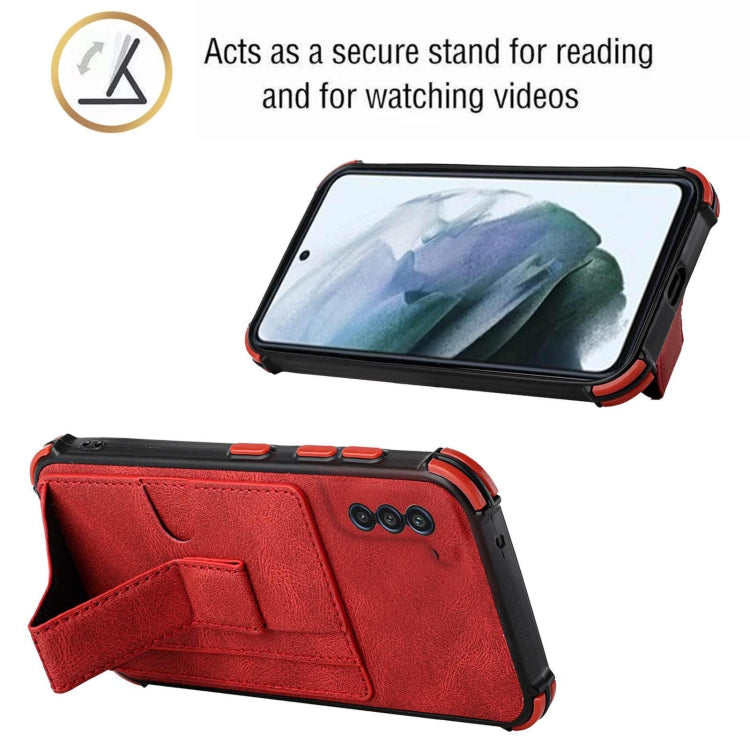 For Samsung Galaxy S21+ 5G Dream PU + TPU Four-corner Shockproof Back Cover Case with Card Slots & Holder