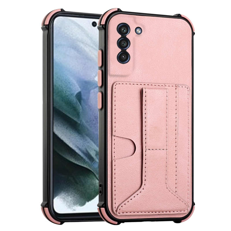 For Samsung Galaxy S21+ 5G Dream PU + TPU Four-corner Shockproof Back Cover Case with Card Slots & Holder