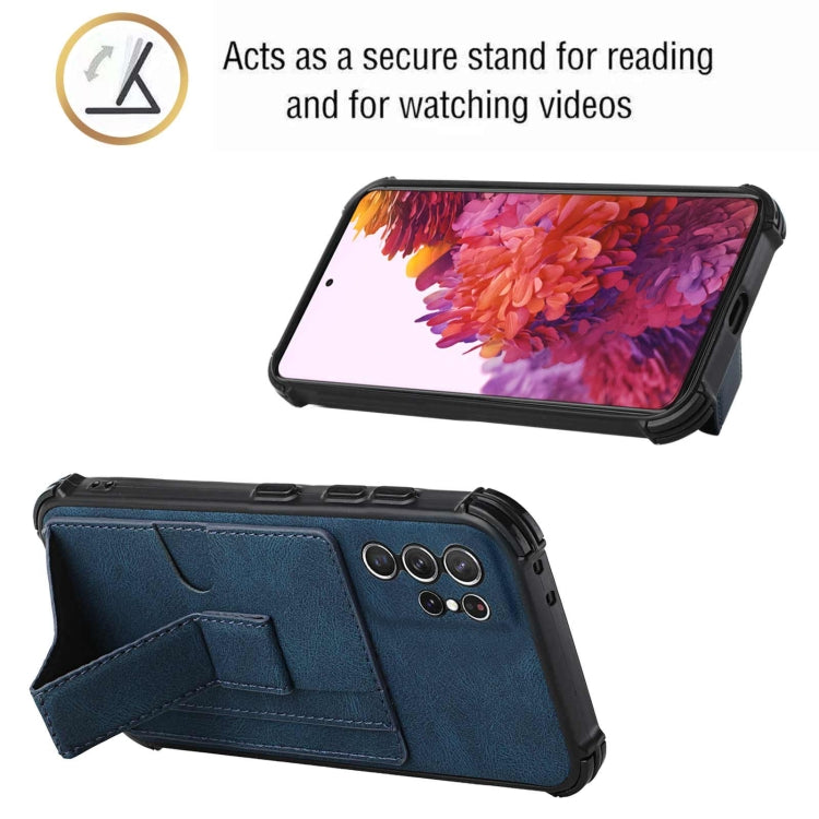 For Samsung Galaxy S21 Ultra 5G Dream PU + TPU Four-corner Shockproof Back Cover Case with Card Slots & Holder