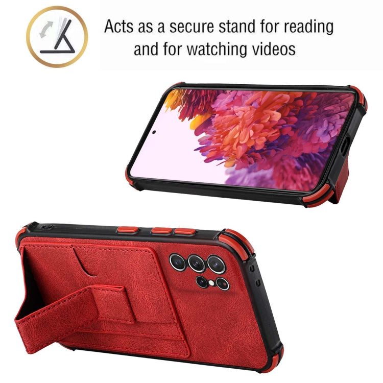 For Samsung Galaxy S21 Ultra 5G Dream PU + TPU Four-corner Shockproof Back Cover Case with Card Slots & Holder
