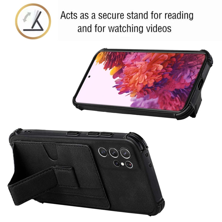 For Samsung Galaxy S21 Ultra 5G Dream PU + TPU Four-corner Shockproof Back Cover Case with Card Slots & Holder