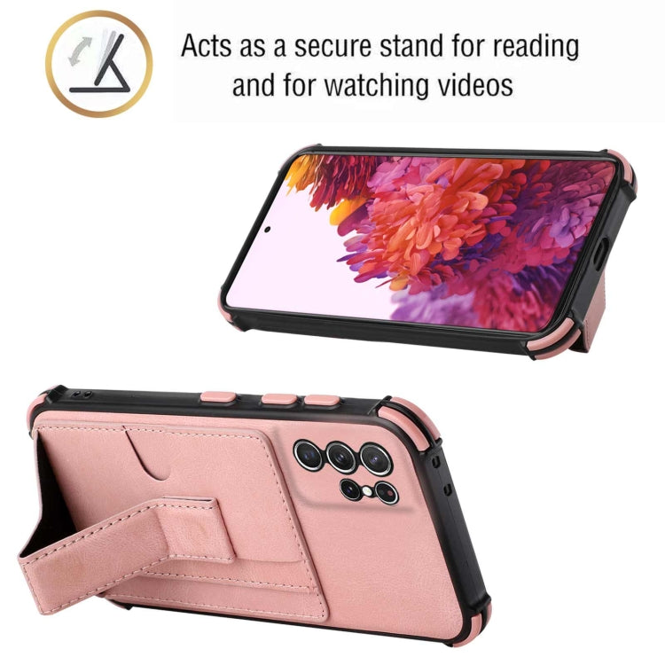 For Samsung Galaxy S21 Ultra 5G Dream PU + TPU Four-corner Shockproof Back Cover Case with Card Slots & Holder