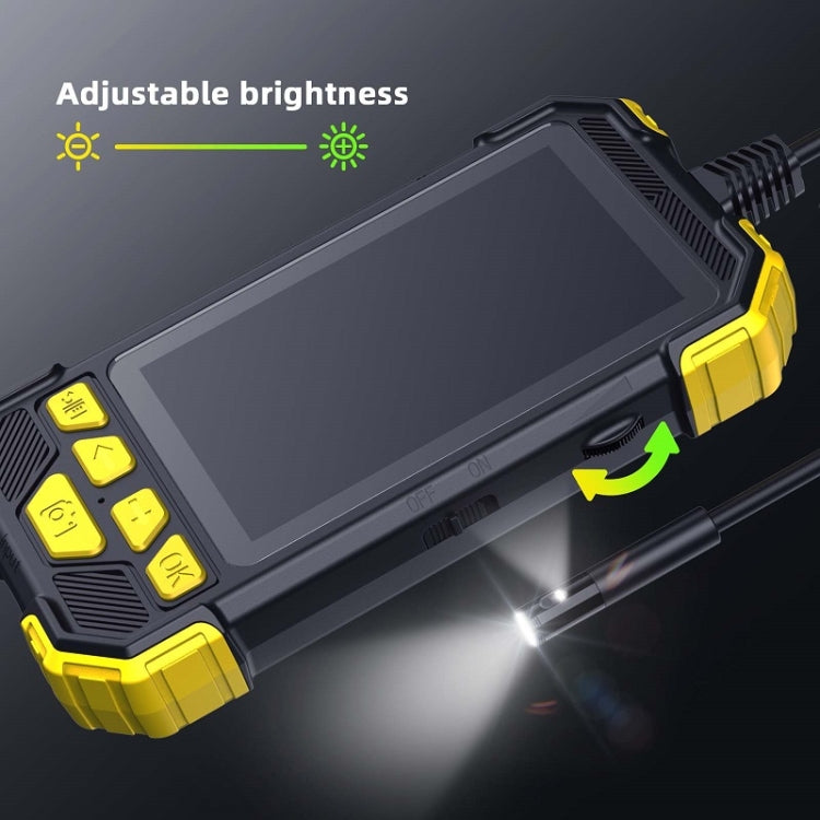 Y19 5.5mm Single Lens Hand-held Hard-wire Endoscope with 4.3-inch IPS Color LCD Screen, Cable Length:2m(Yellow)