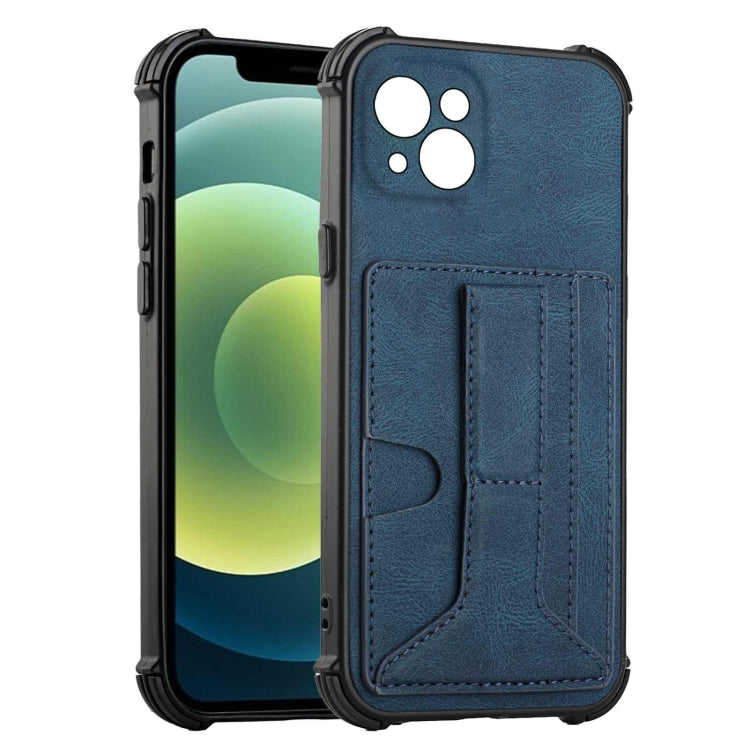 For iPhone 13 mini Dream PU+TPU Four-corner Shockproof Back Cover Case with Card Slots & Holder