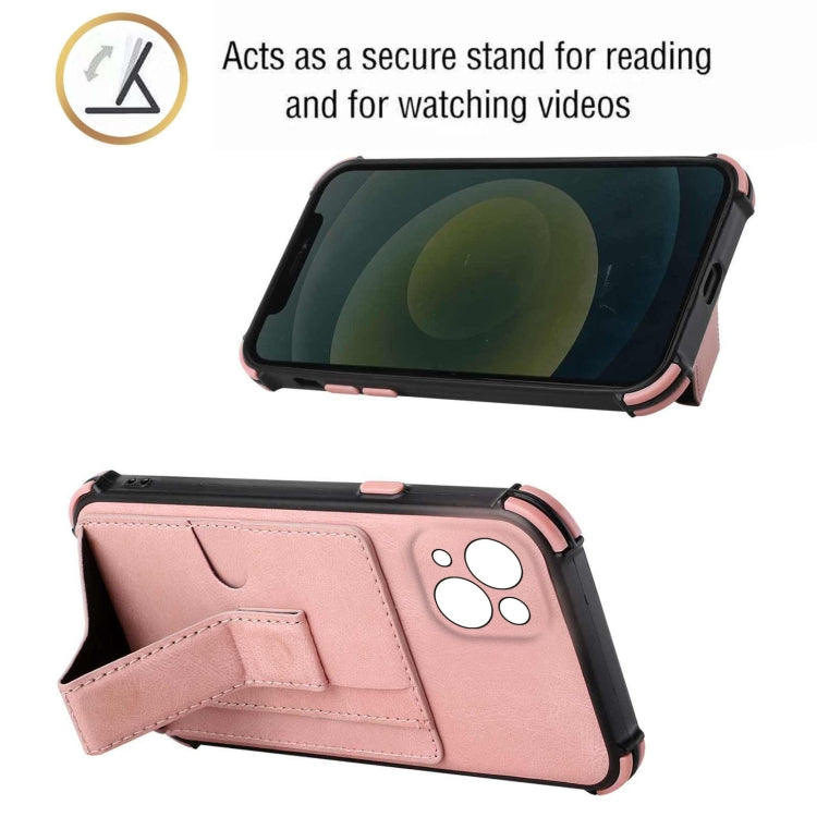 For iPhone 13 mini Dream PU+TPU Four-corner Shockproof Back Cover Case with Card Slots & Holder